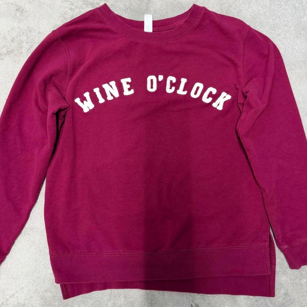 Women’s “Wine O’Clock” Crewneck Size M